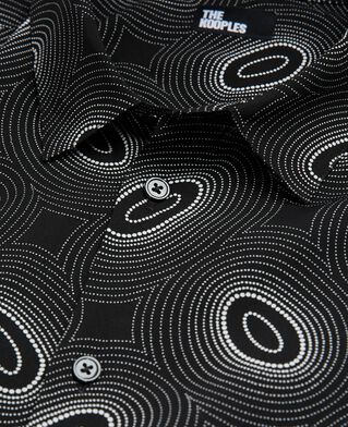 The Kooples MEN BLACK WHITE printed classic-collar shirt