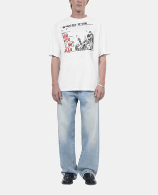 The Kooples HERREN ECRU ecrufarbenes t-shirt mit siebdruck