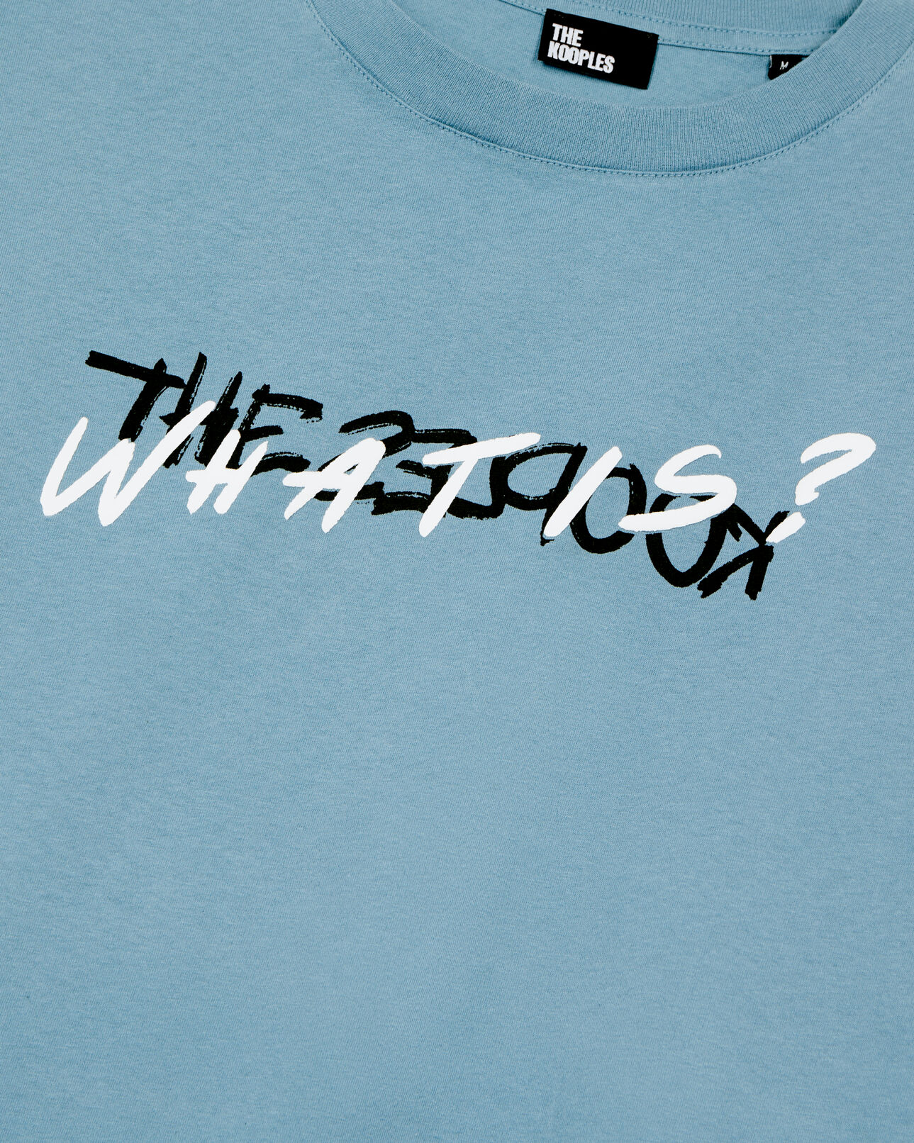 The Kooples MEN STONE BLUE light blue what is handwritten serigraphy t-shirt