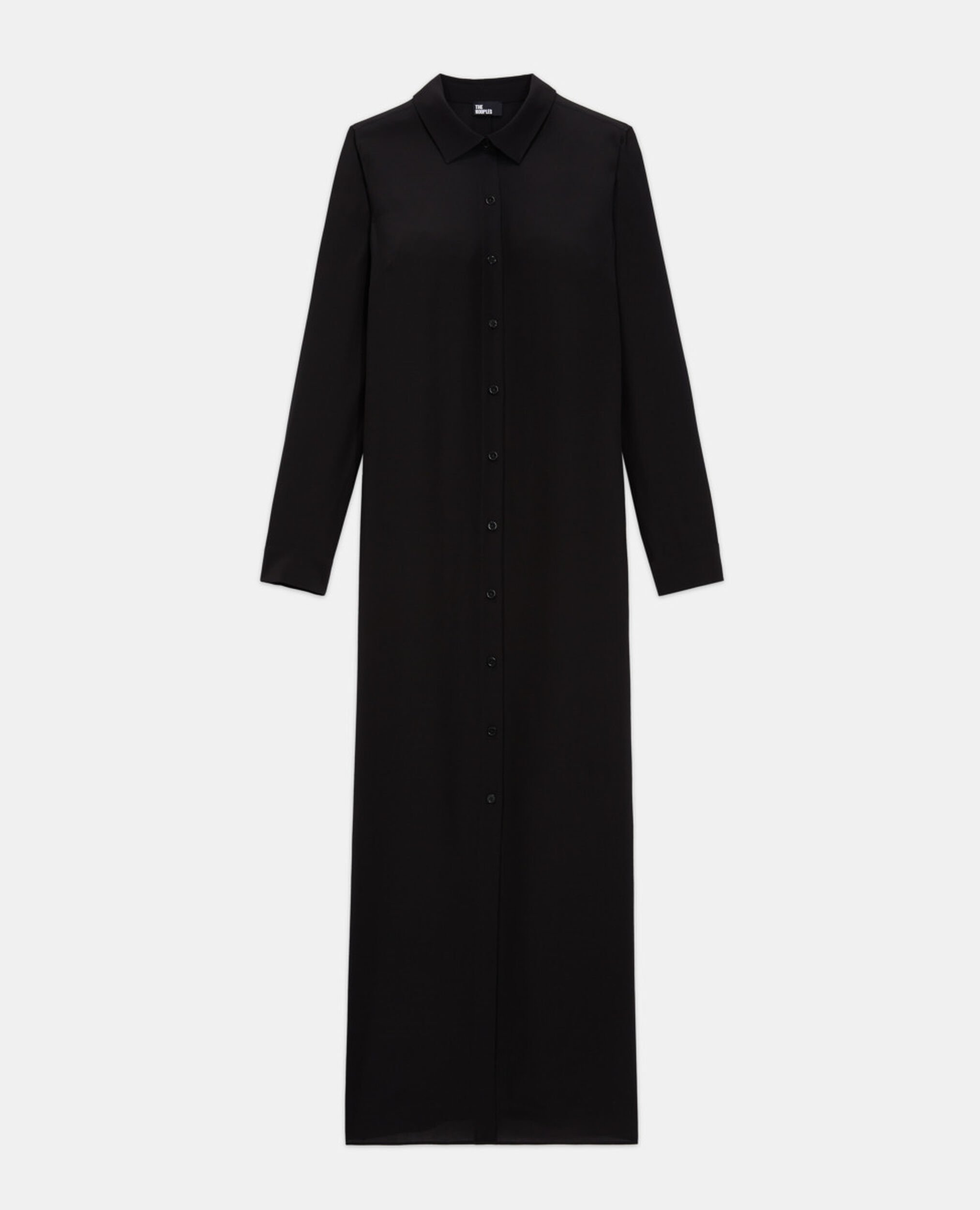 Langes schwarzes Seidenkleid, BLACK, hi-res image number null