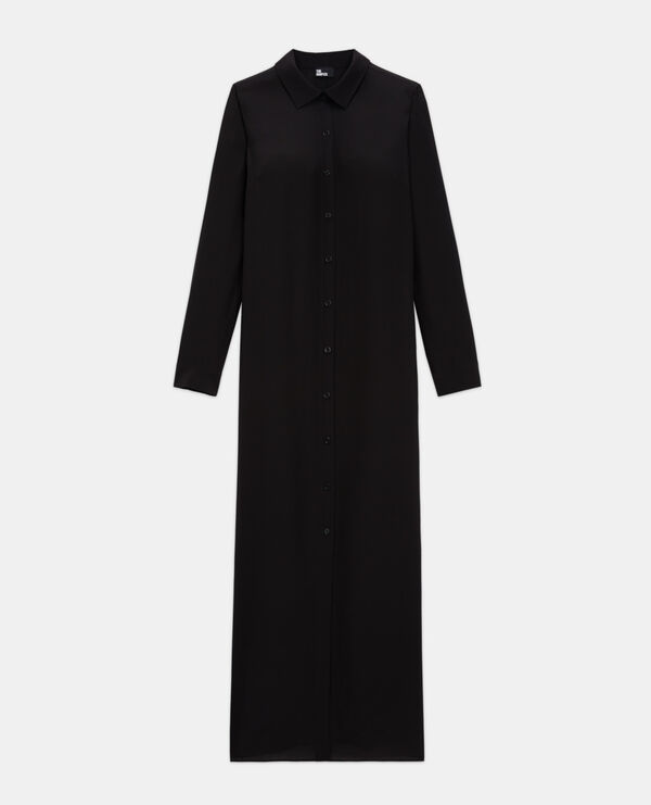 The Kooples FEMME BLACK robe longue en soie noire