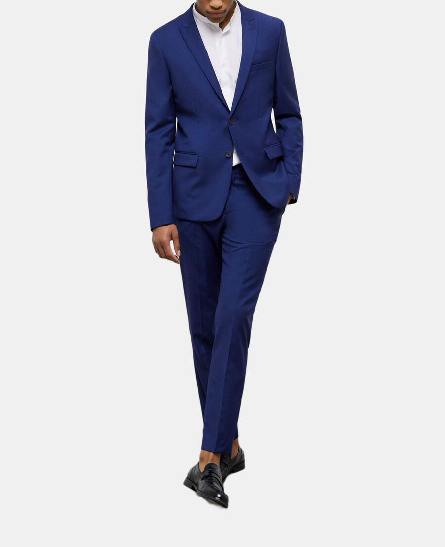 The Kooples HERREN NAVY marineblaue anzugjacke mit mikromuster