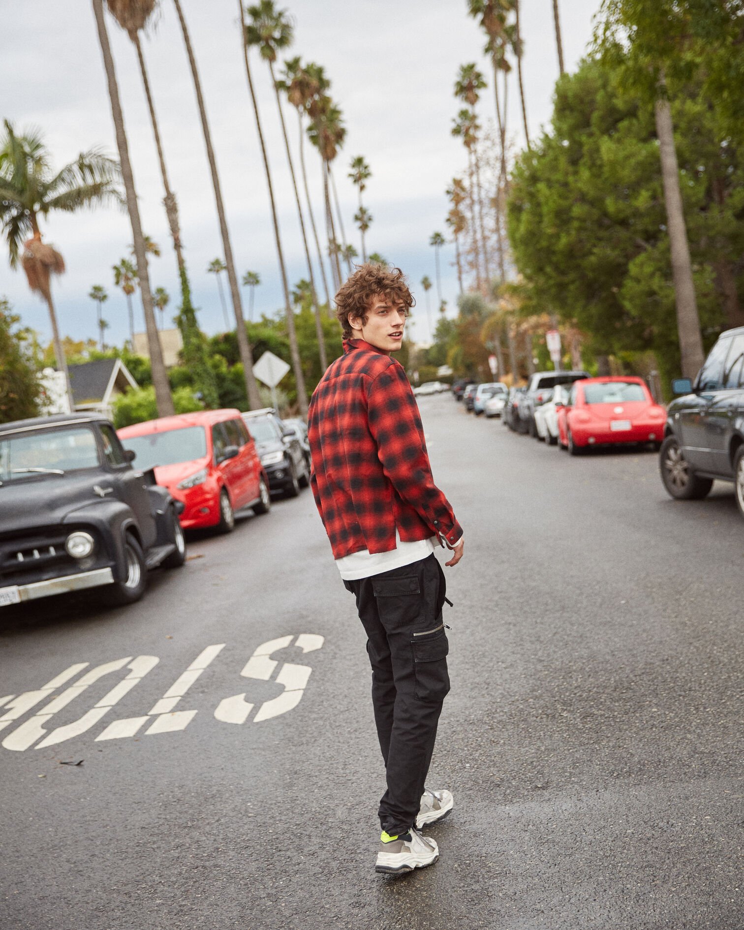 Zipped shirt with black and red check motif, RED / BLACK, hi-res image number null