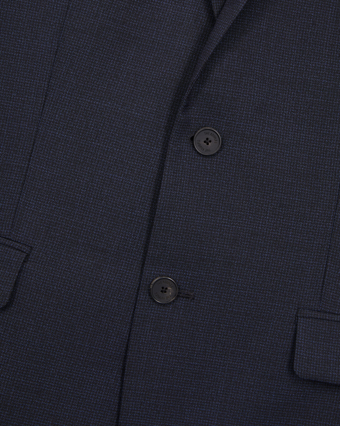 The Kooples MEN NAVY / BLACK navy blue micro-pattern wool suit jacket
