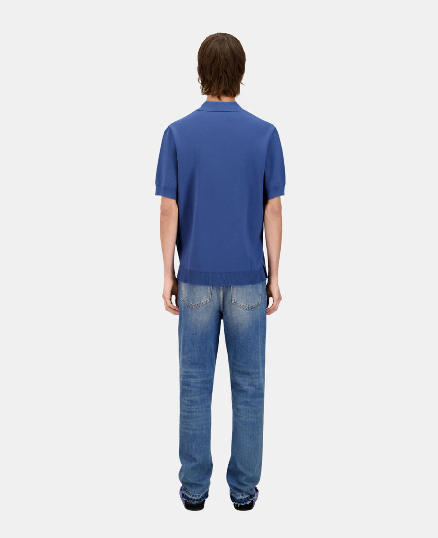 The Kooples H MIDDLE NAVY blue short-sleeved knitted shirt