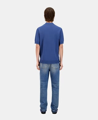 The Kooples H MIDDLE NAVY blue short-sleeved knitted shirt