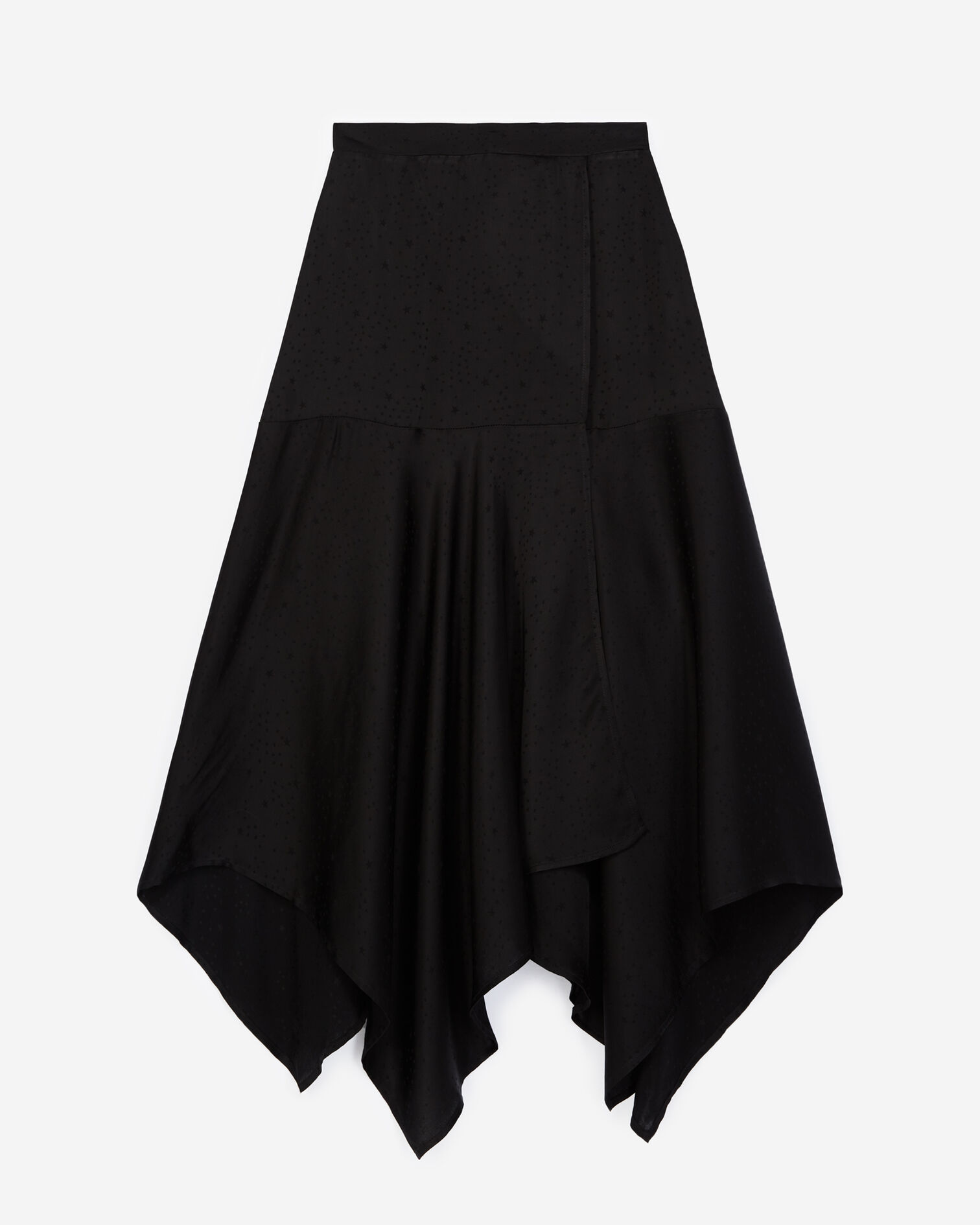 Black wrap skirt with star print, BLACK, hi-res image number null