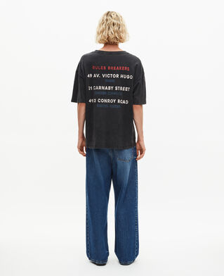 The Kooples HOMME BLACK WASHED t-shirt avec sérigraphie noir