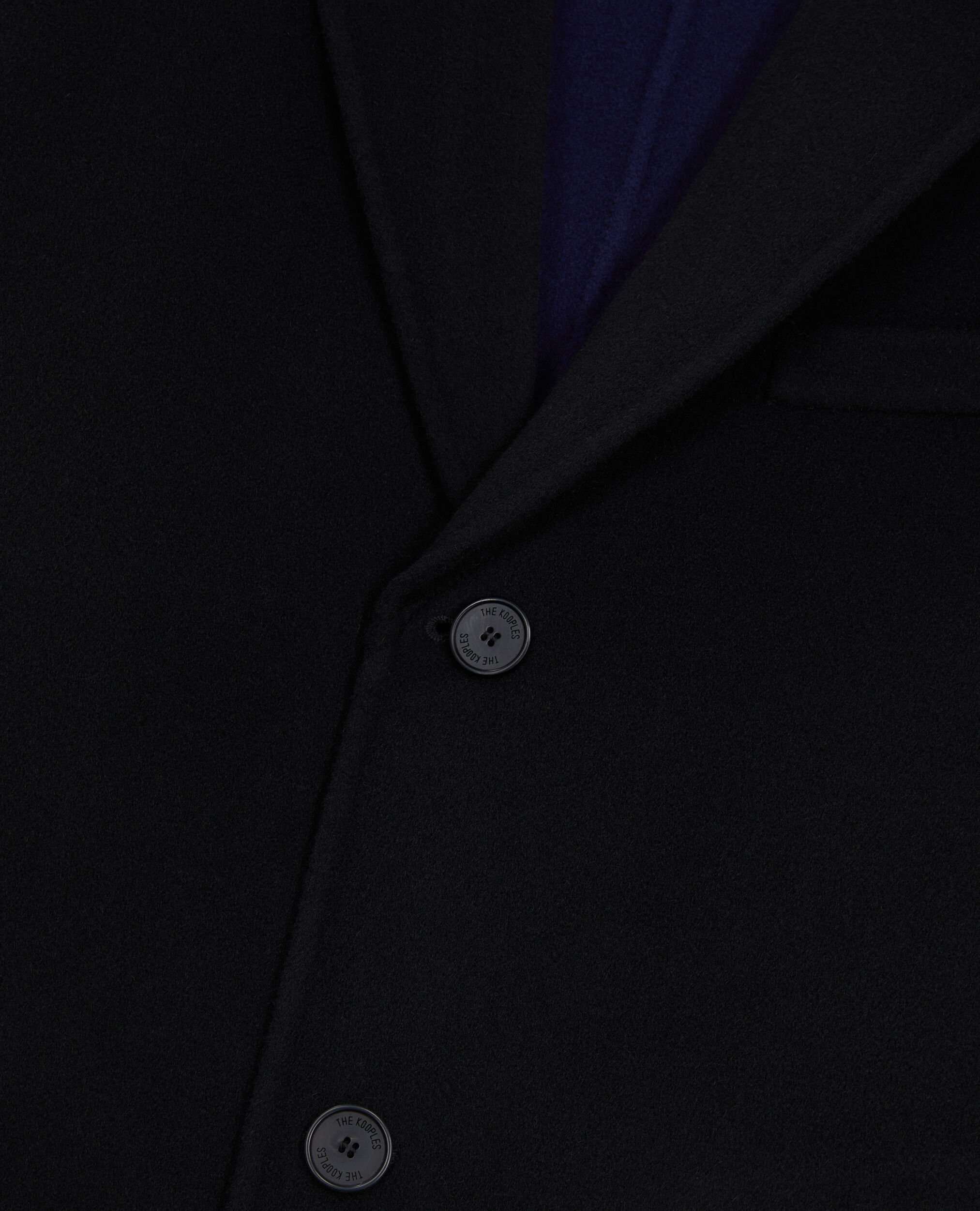 Manteau long noir en laine mélangée, BLACK NAVY, hi-res image number null