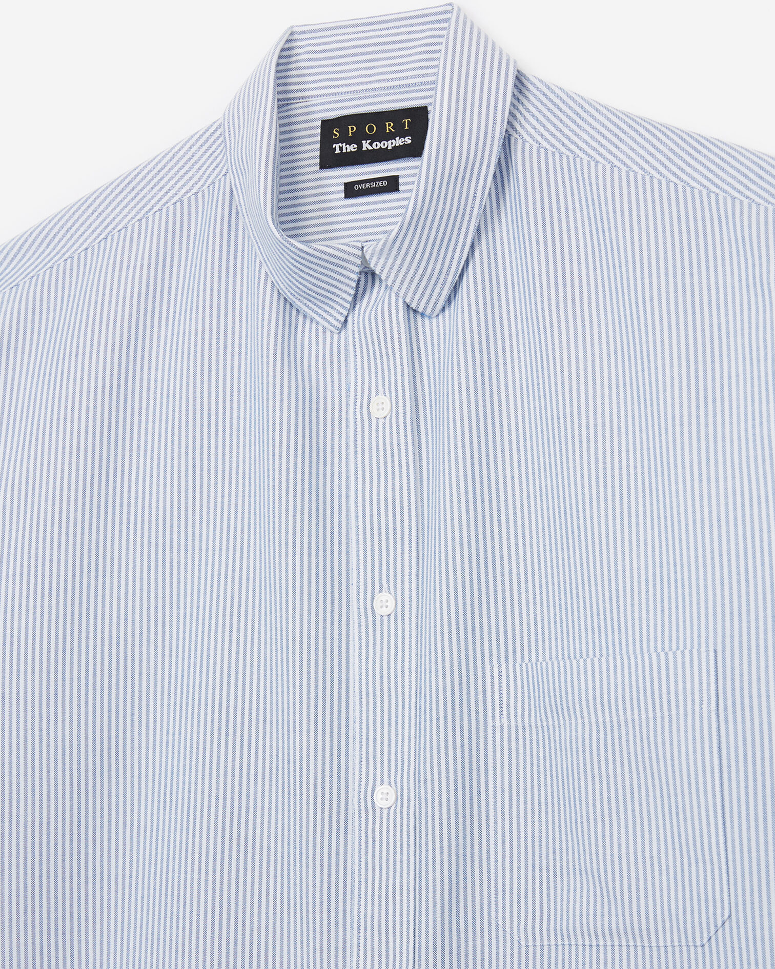 Blau-ecru gestreiftes Oxford Baumwollhemd, WHITE - BLUE, hi-res image number null