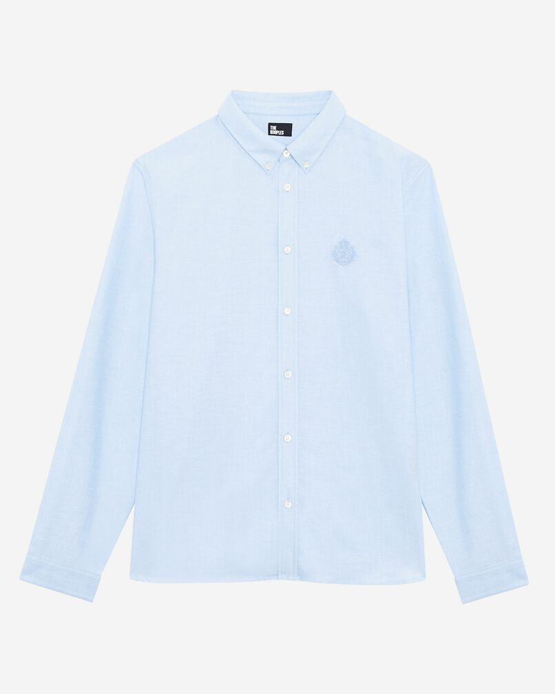 The Kooples HERREN BLUE formelles hemd mit klassischem kragen in himmelblau