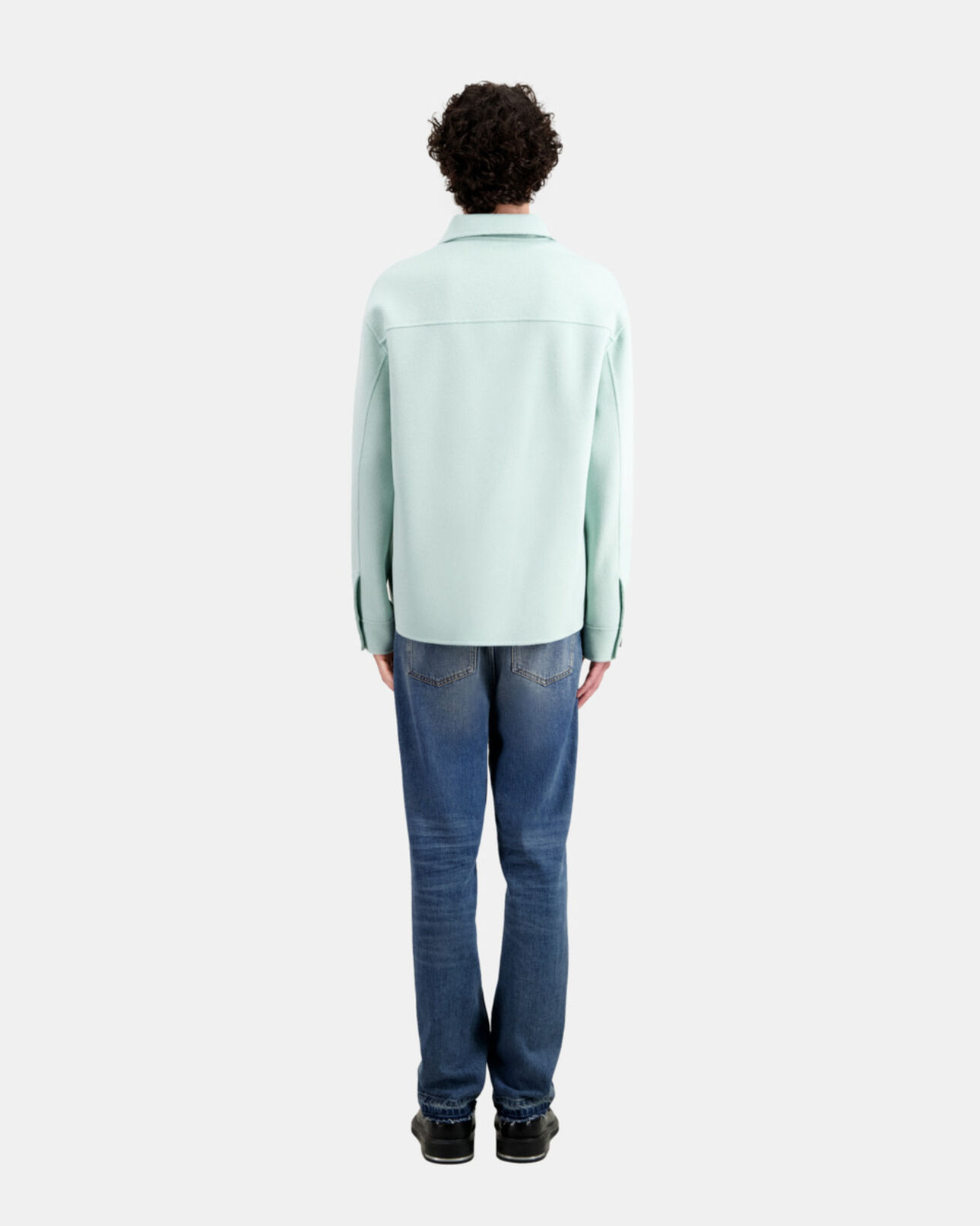 The Kooples HERREN OCEAN grüne hemdjacke aus wolle