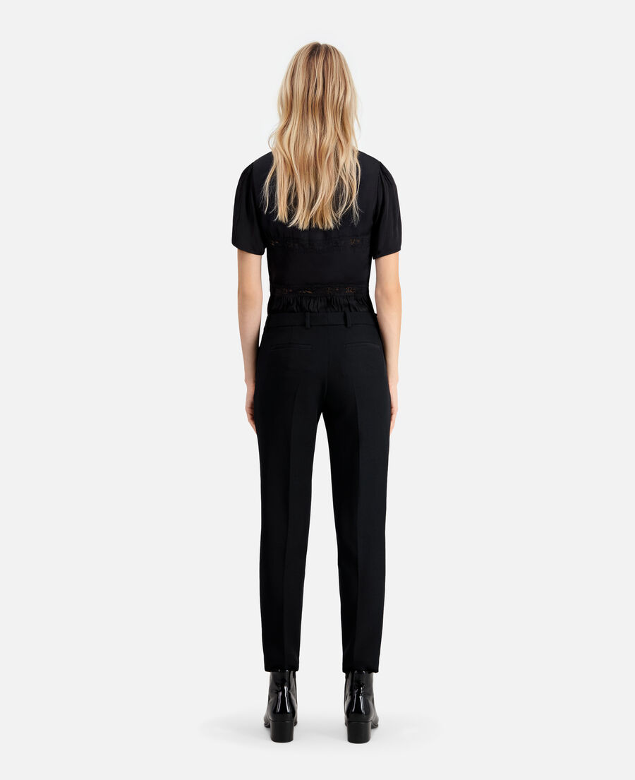 black crepe suit pants