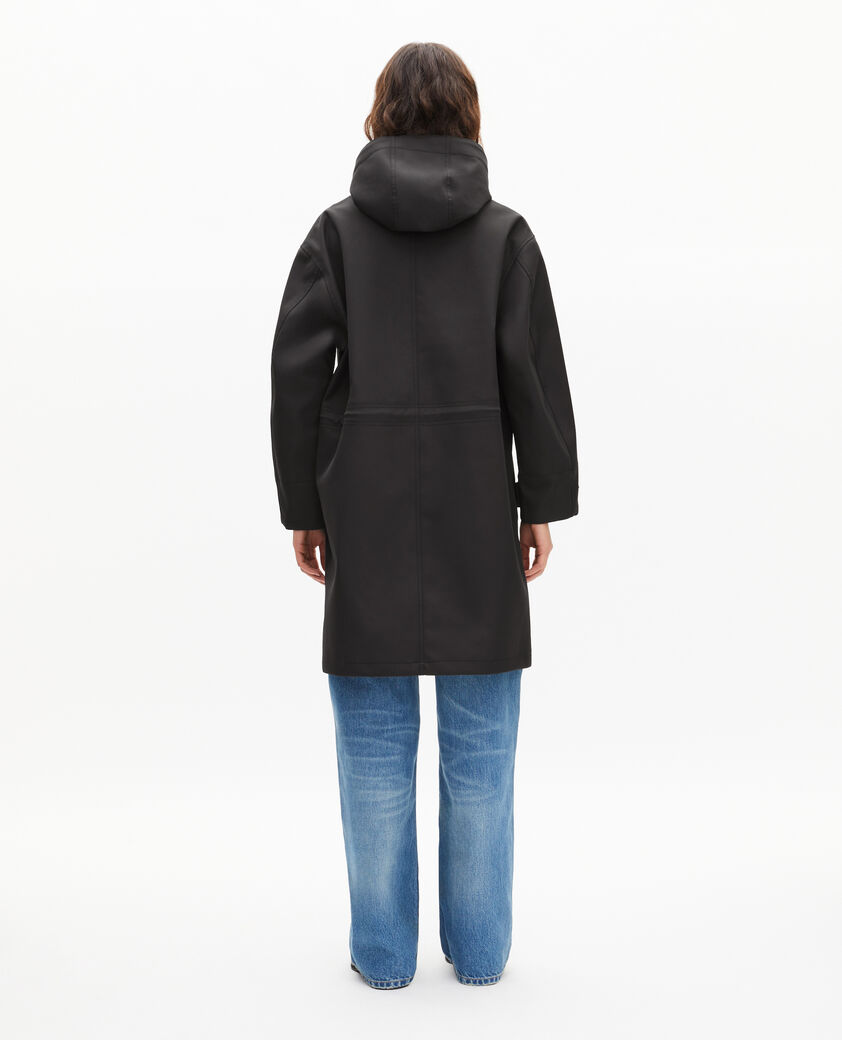 The Kooples F BLACK long black hooded parka