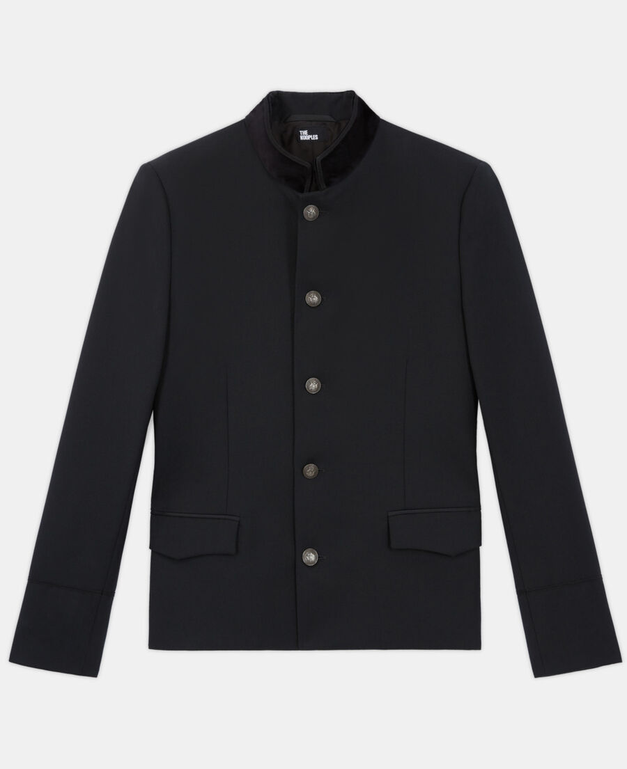 black wool suit jacket