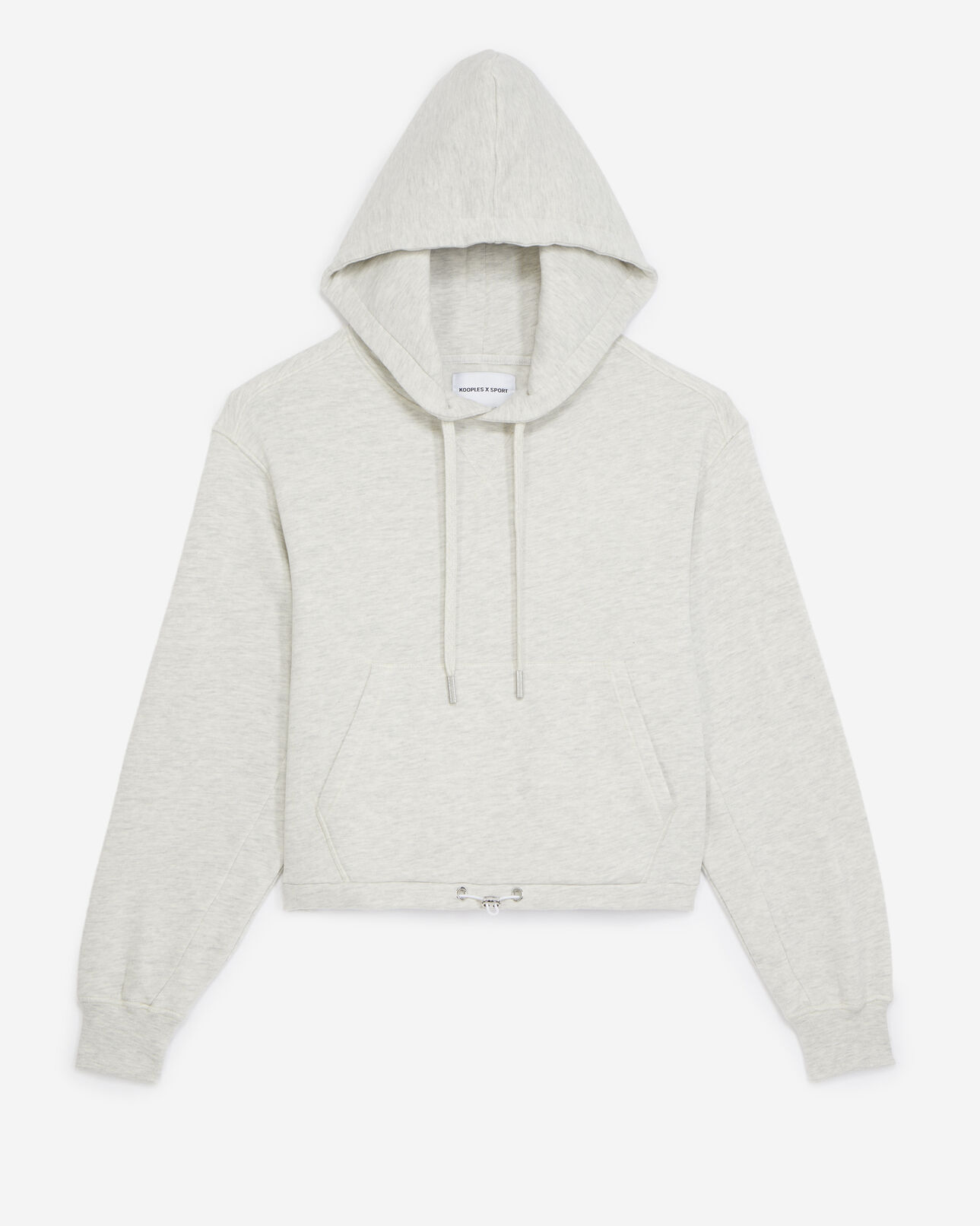 The Kooples MUJER LIGHT GREY MELANGE sudadera gris capucha bolsillo canguro