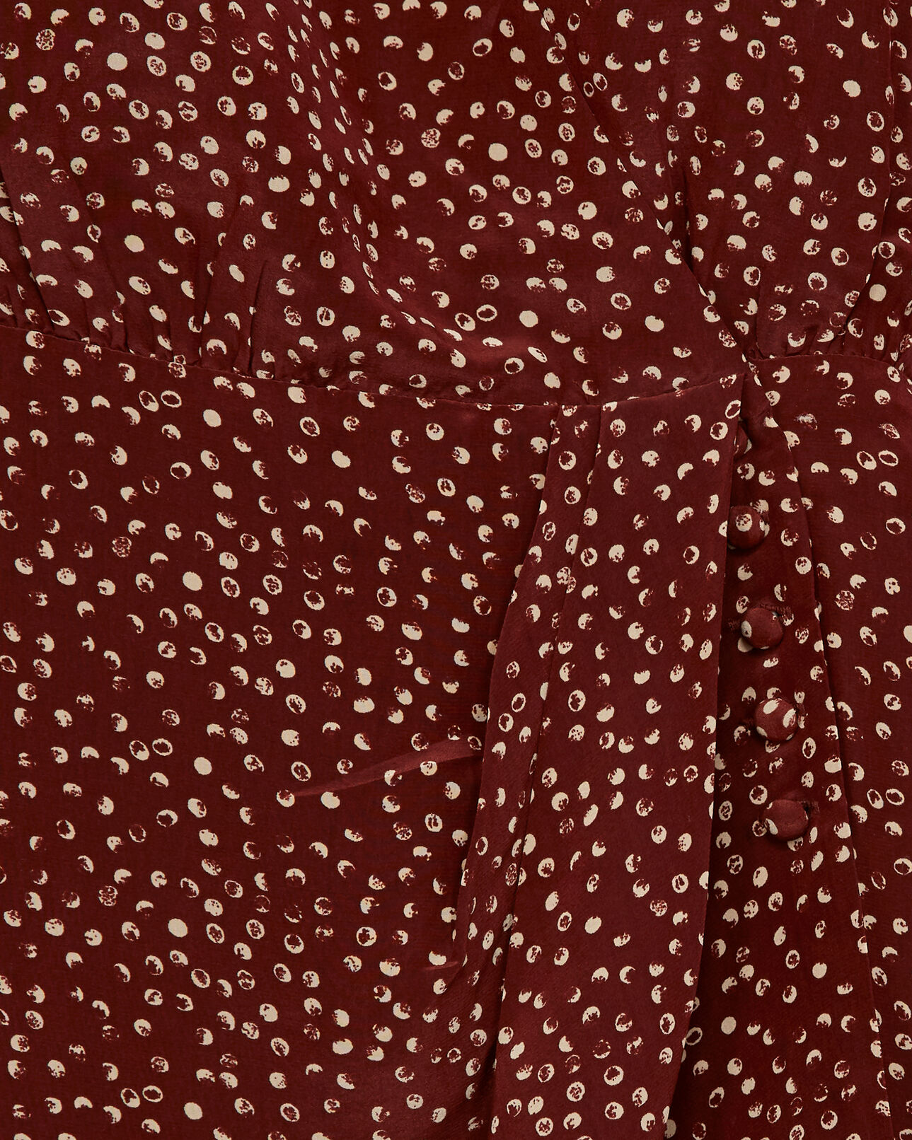 The Kooples WOMEN BURGUNDY burgundy short dress with puffed sleeves
