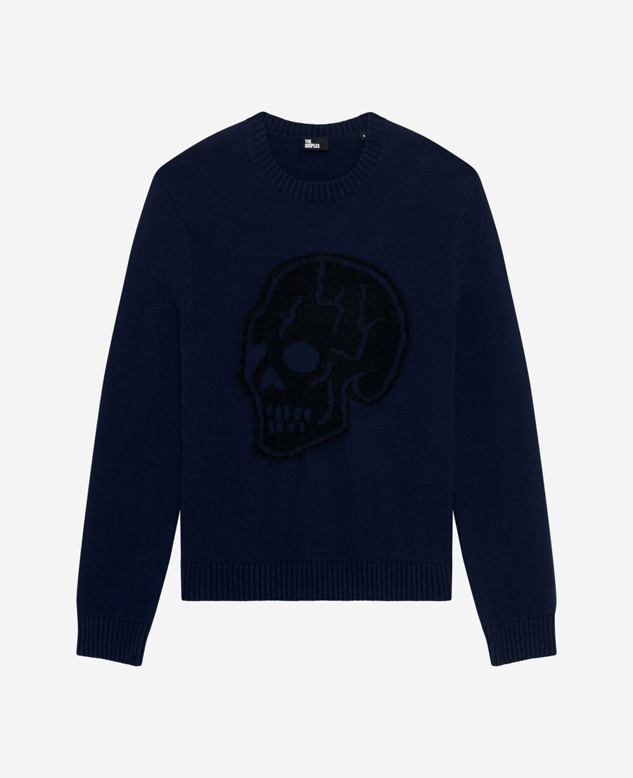 The Kooples HOMME NAVY pull t&ecirc;te de mort marine