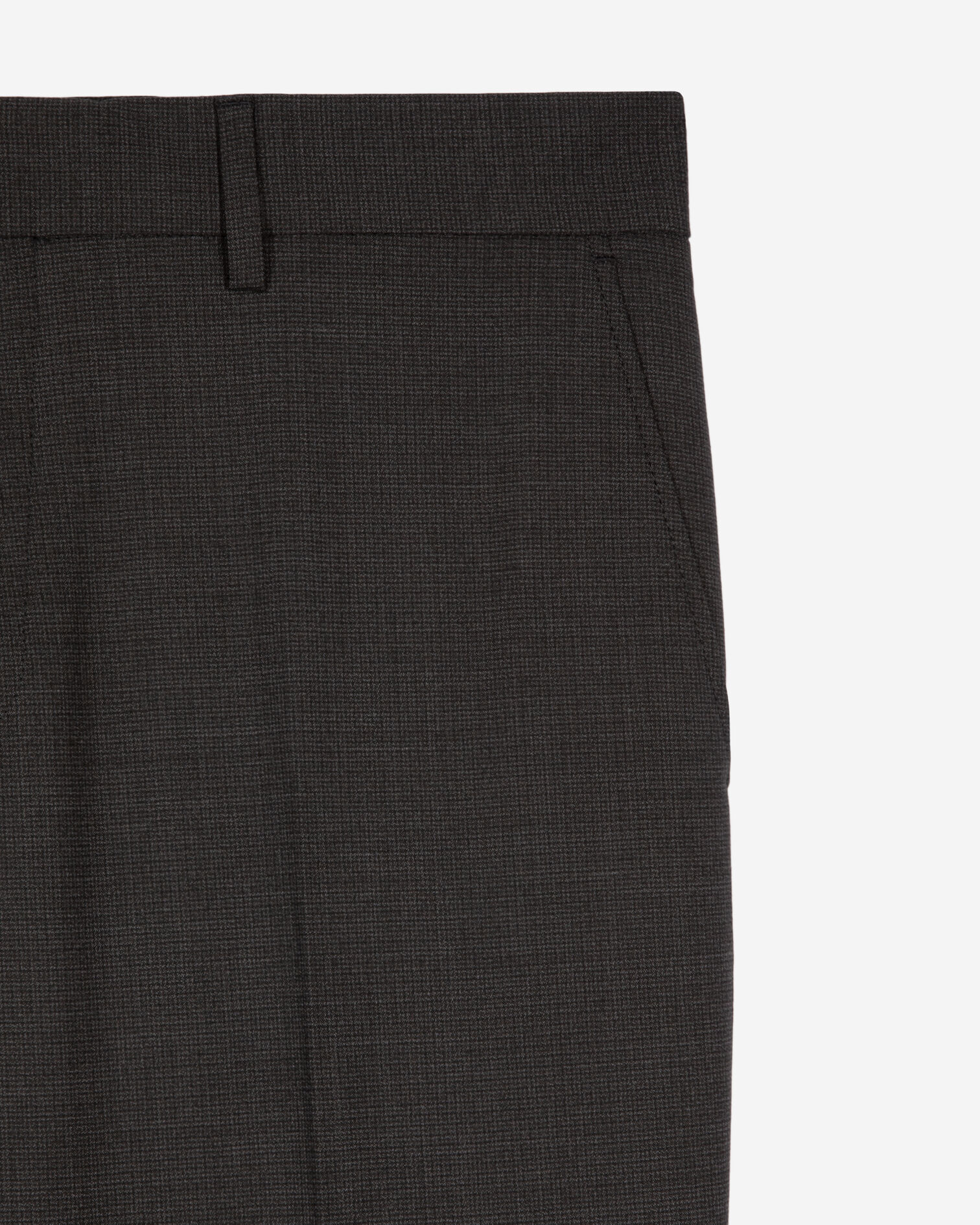 Black micro check wool blend suit pants, BLACK GREY, hi-res image number null