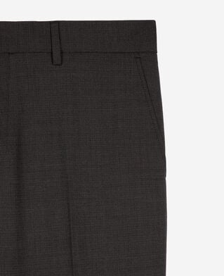 The Kooples HOMME BLACK GREY pantalon de costume en laine mélangée micro carreaux noir