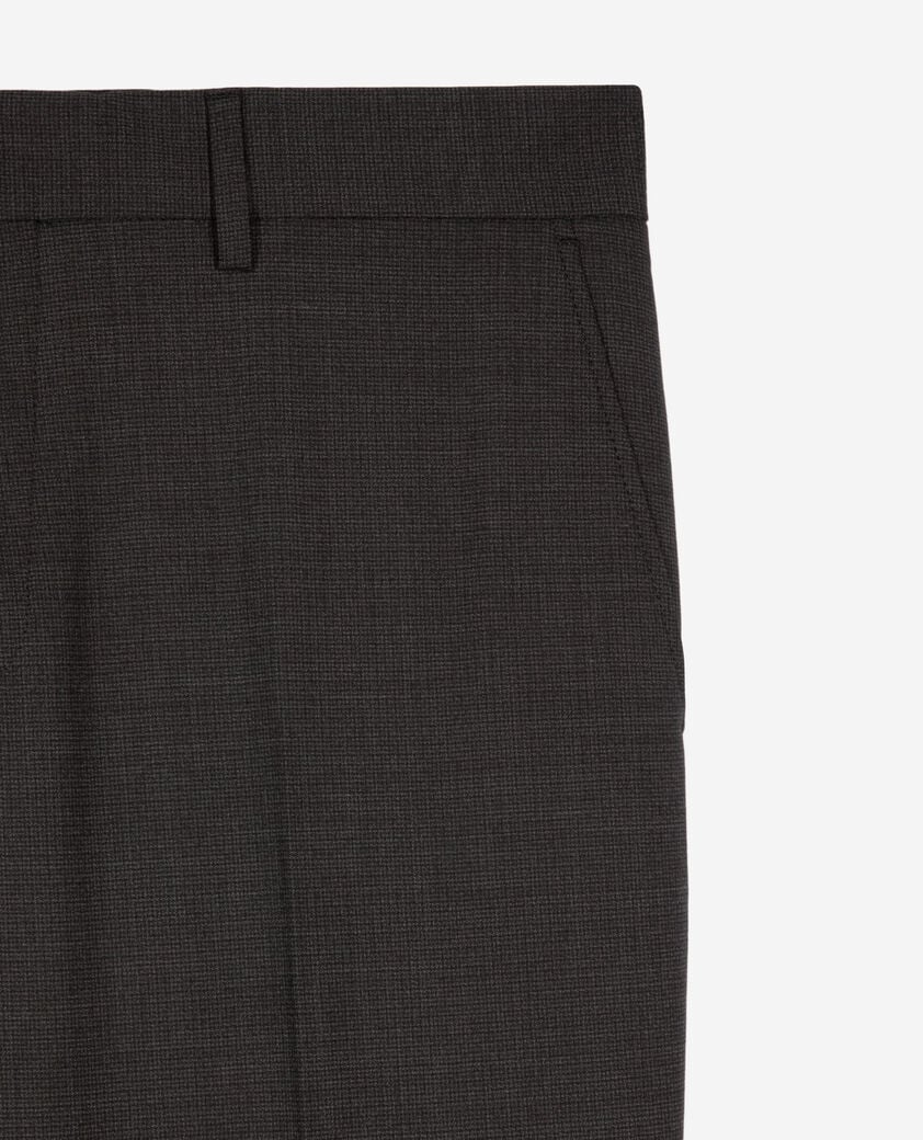 The Kooples HERREN BLACK GREY anzughose aus wollgemisch mikrokaro schwarz