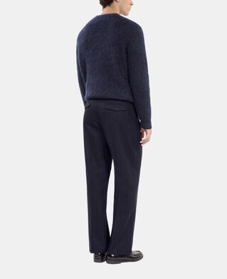 The Kooples H DARK NAVY navy blue striped wide-leg trousers