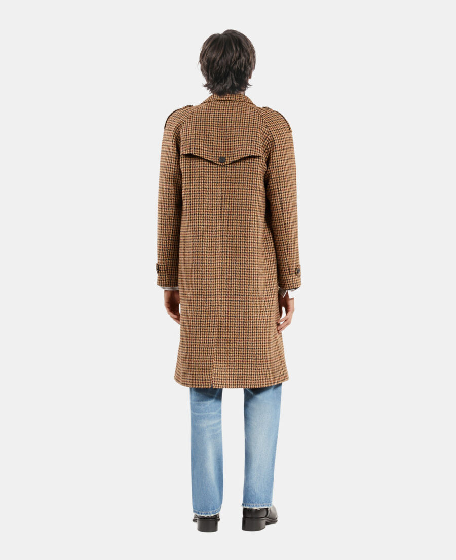 The Kooples H BROWN the kooples x harris tweed long brown houndstooth wool coat