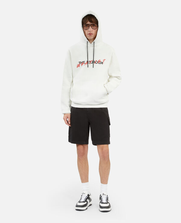 ecru sweatshirt with what is screen print
