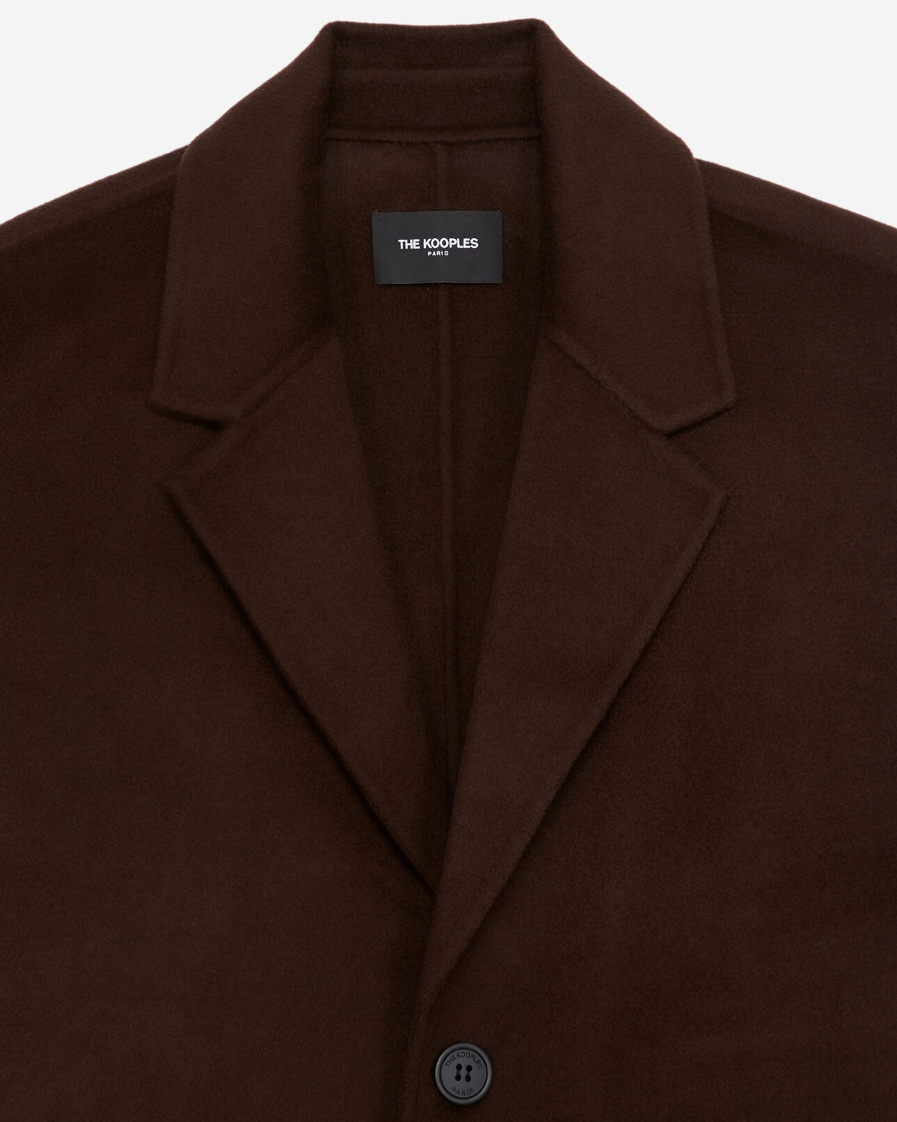 The Kooples MEN BROWN double-faced brown wool coat