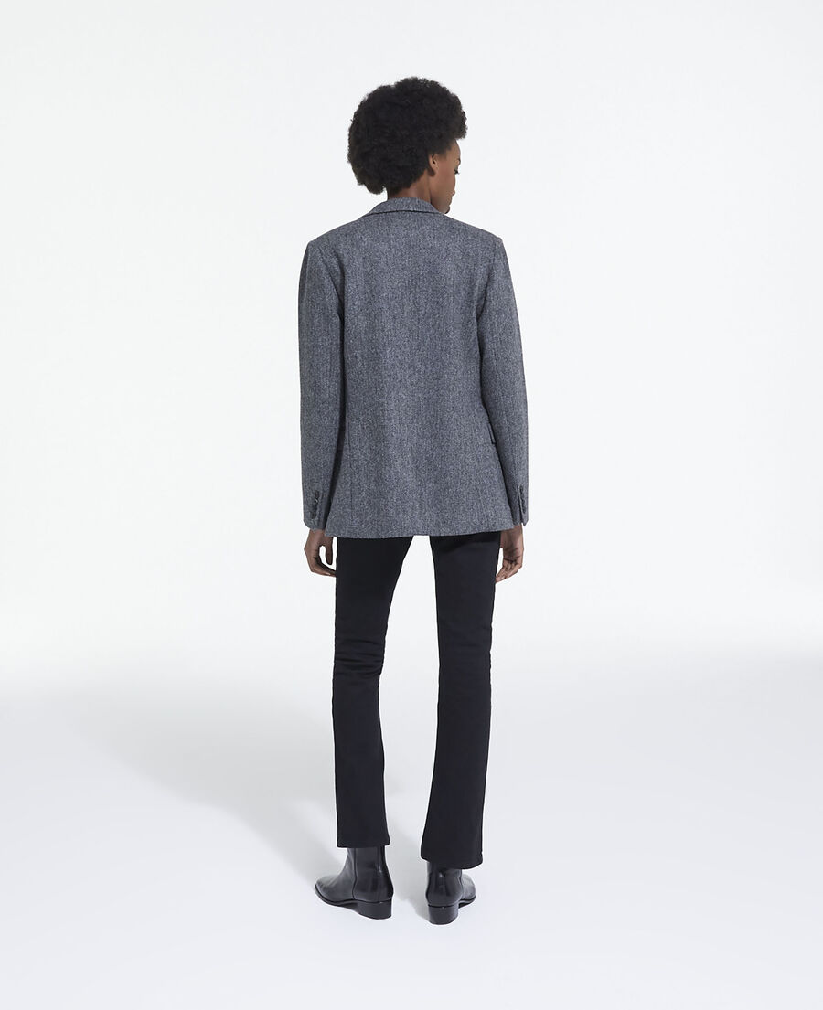 chaqueta lana motivo gris