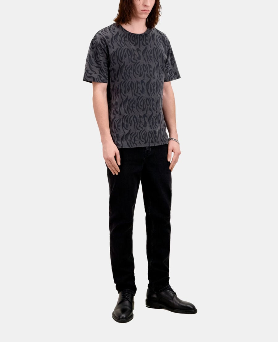 The Kooples HOMME BLACK WASHED t-shirt homme imprimé