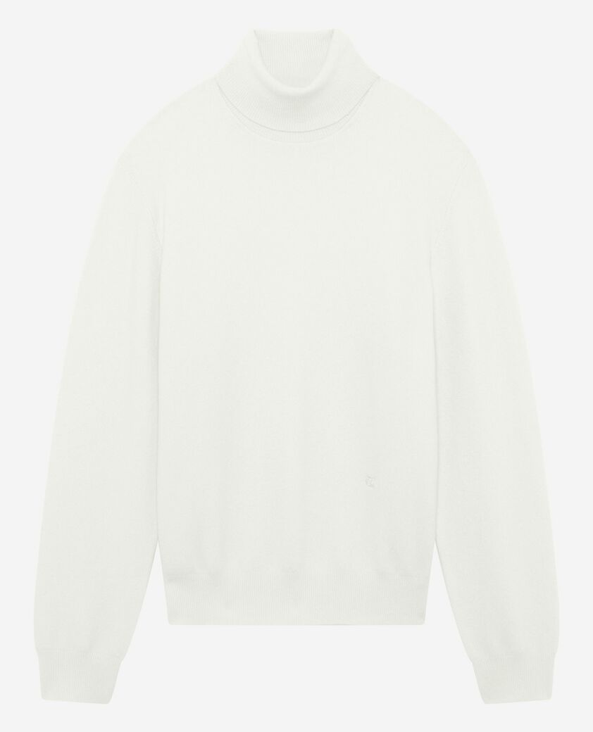 The Kooples HOMME ECRU pull col roul&eacute; en cachemire &eacute;cru