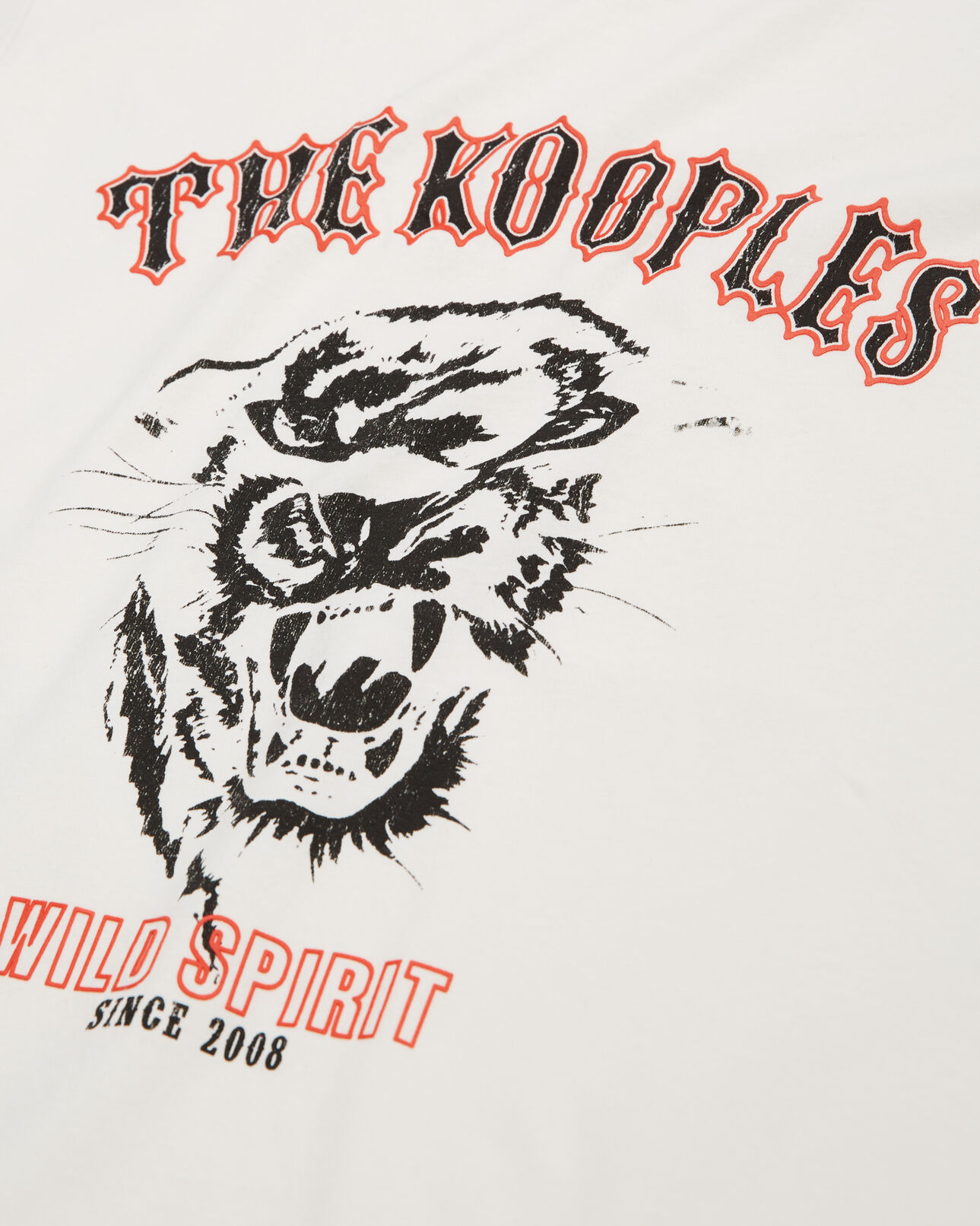 The Kooples WOMEN ECRU women's wild panther screen print ecru t-shirt