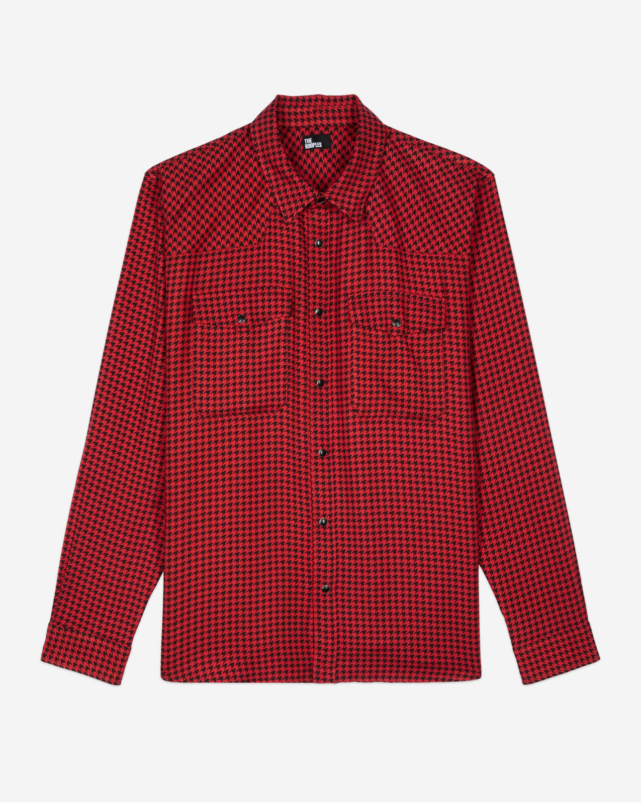 The Kooples MEN BLACK - RED black and red houndstooth shirt