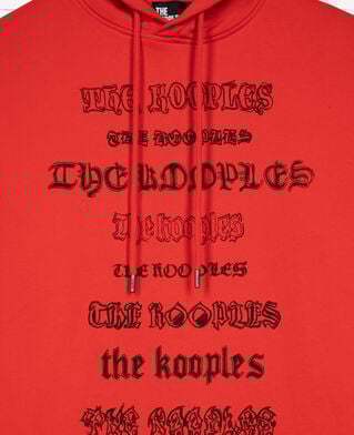 The Kooples MEN RED hooded sweatshirt with red screen print