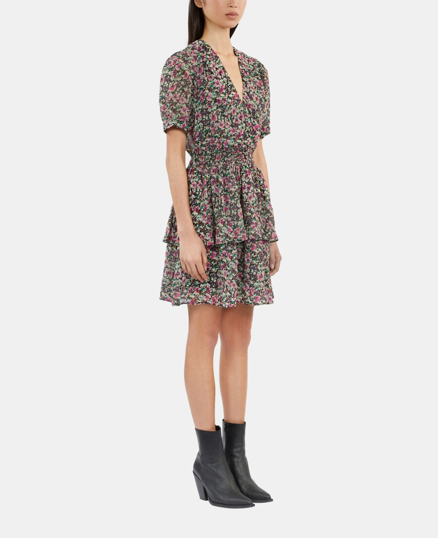 The Kooples WOMEN MULTICO short printed dress with smocks