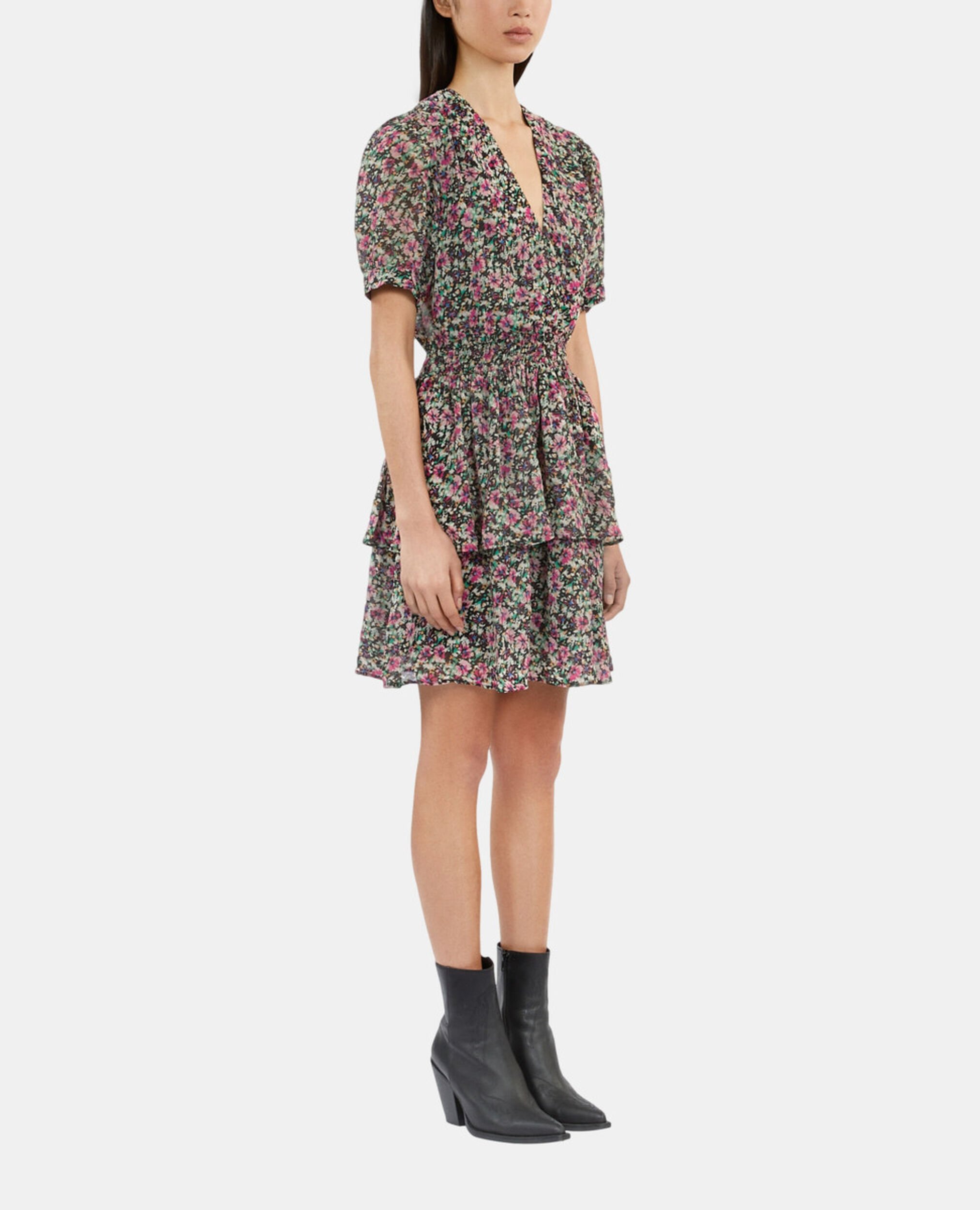 Short printed dress with smocks, MULTICO, hi-res image number null