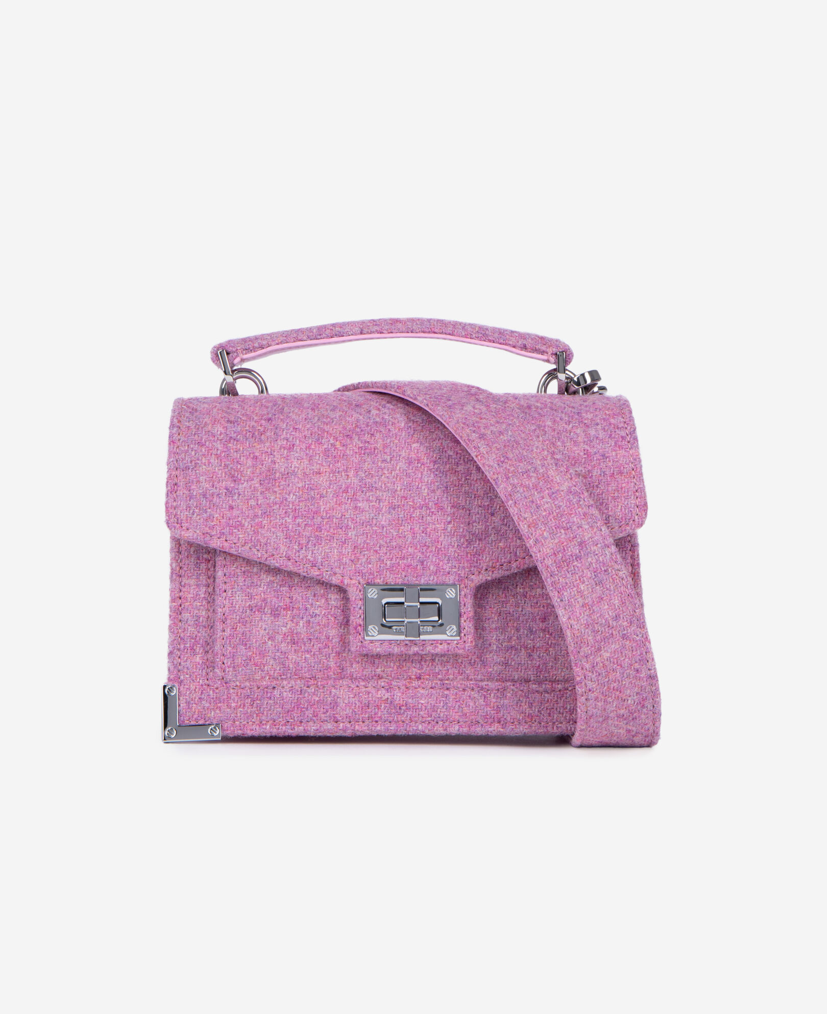 The Kooples DAMEN PINK tasche emily small aus rosa wolle the kooples x harris tweed