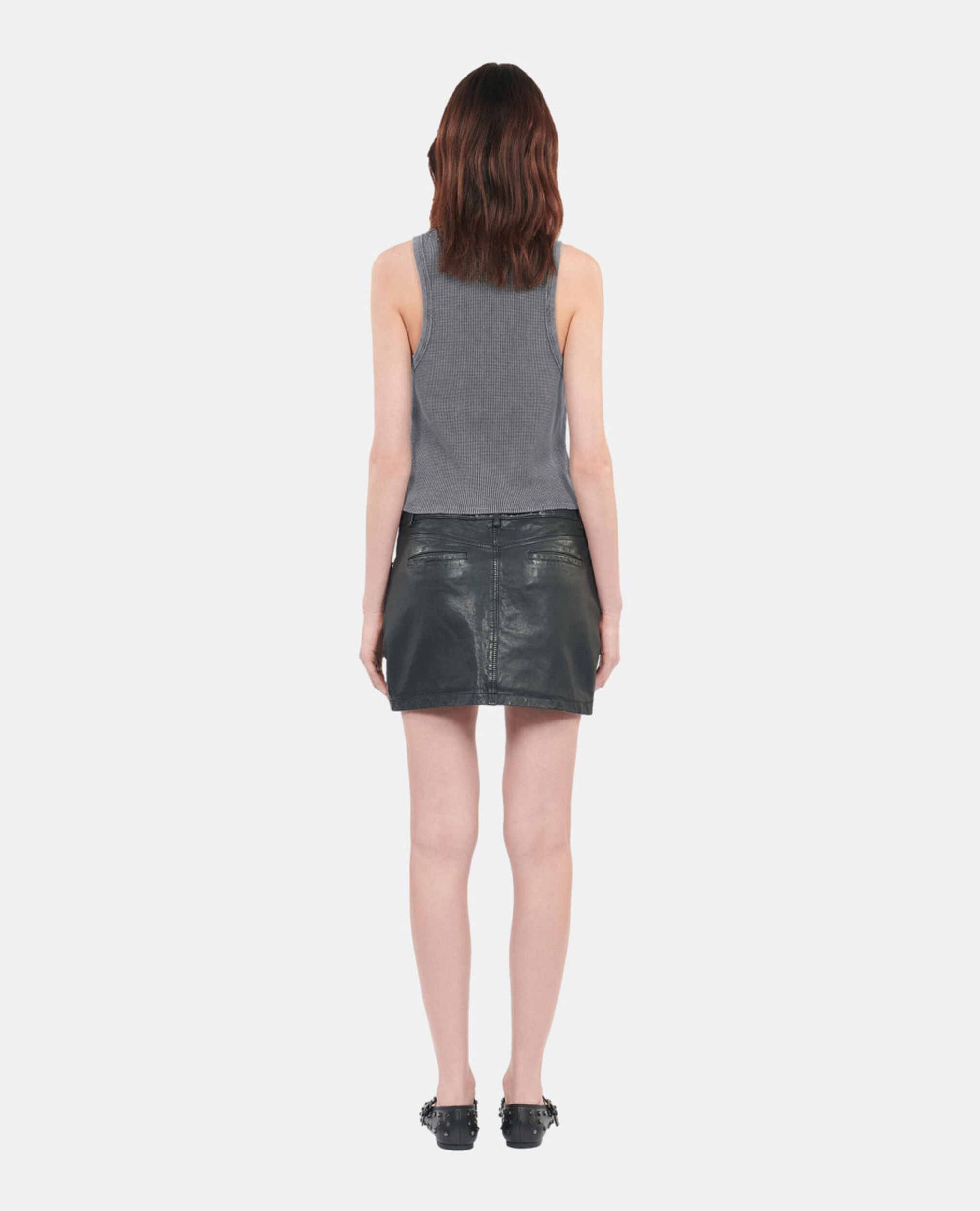 Black tank top with Dangerous but fun serigraphy, BLACK WASHED, hi-res image number null