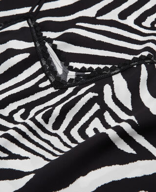 The Kooples DAMEN BLACK WHITE langes kleid mit print