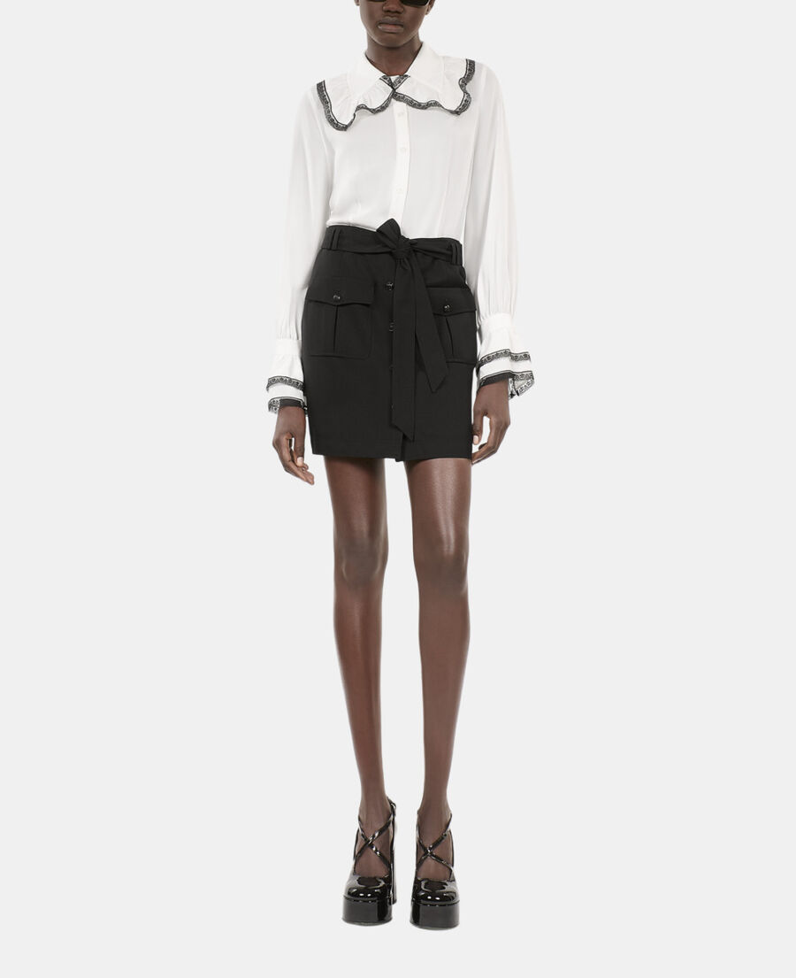 The Kooples FEMME BLACK jupe courte noire