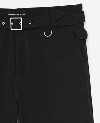 The Kooples H BLACK straight-cut black trousers with belt
