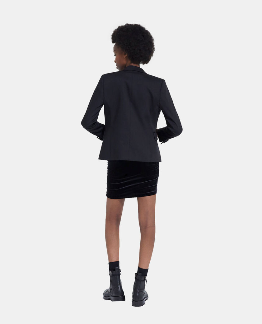 The Kooples DAMEN BLACK schwarzes anzugsakko aus wolle