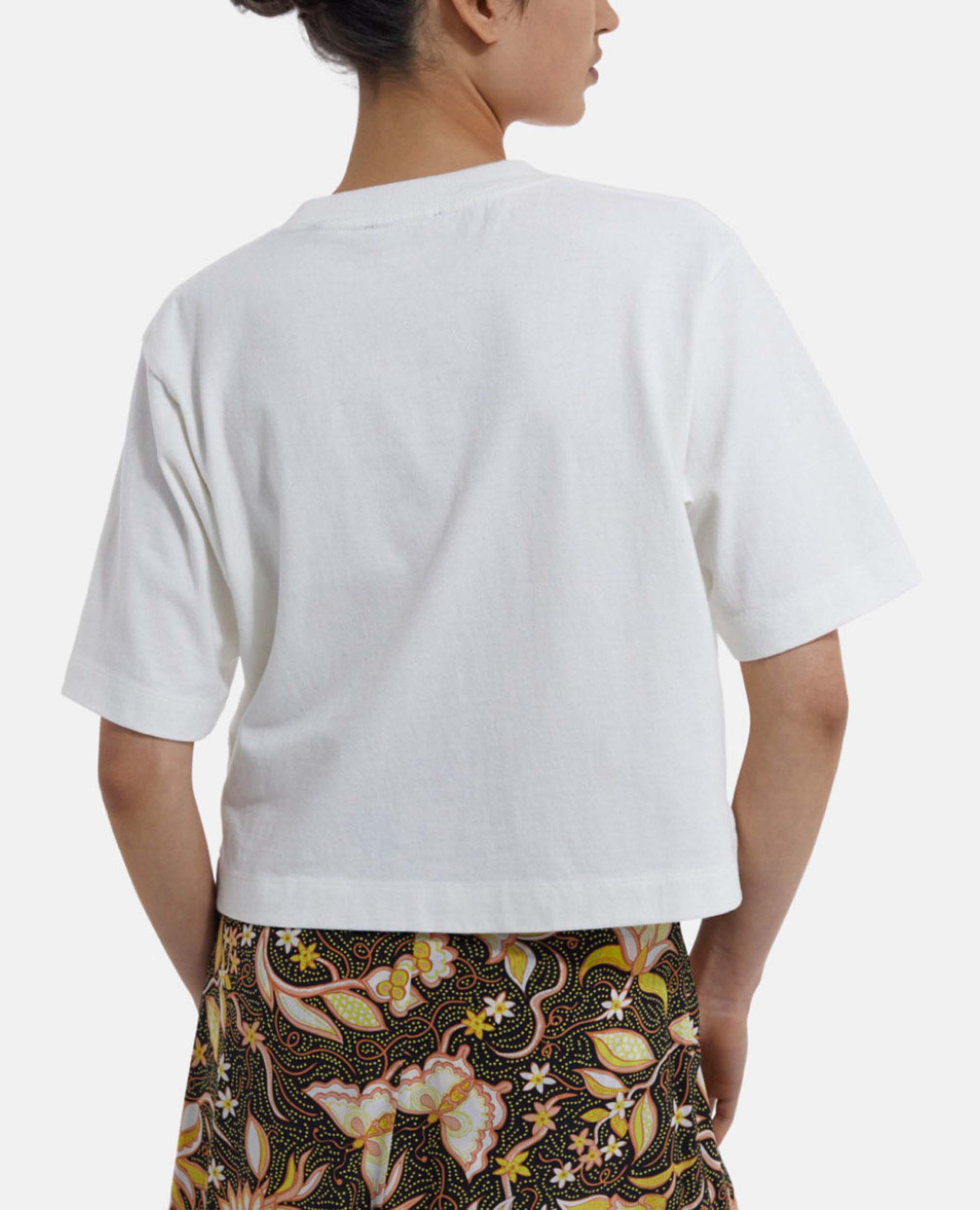 Ecru short-sleeve T-shirt with eagle print, ECRU, hi-res image number null