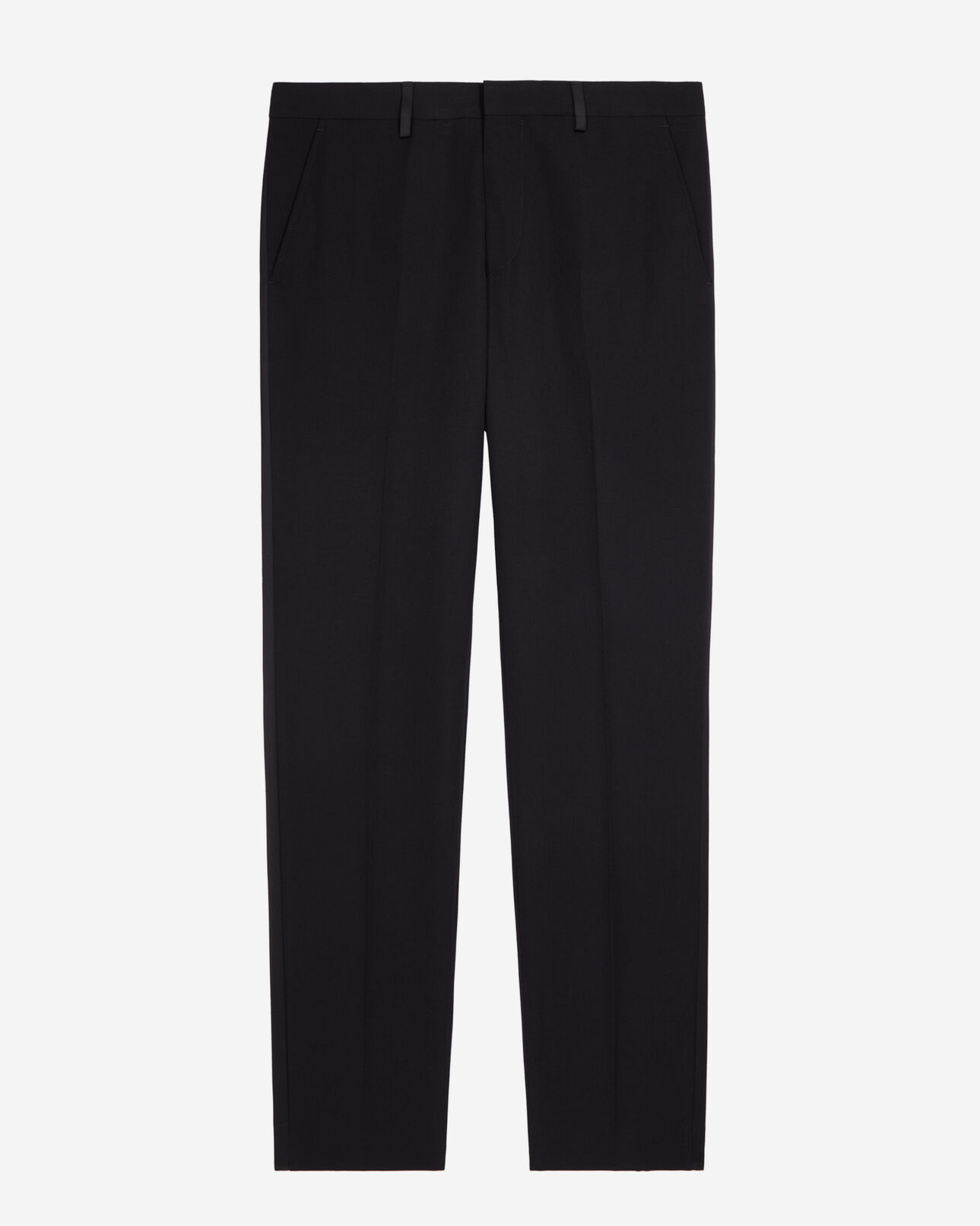 The Kooples MEN BLACK black tuxedo trousers with satin details straight cut