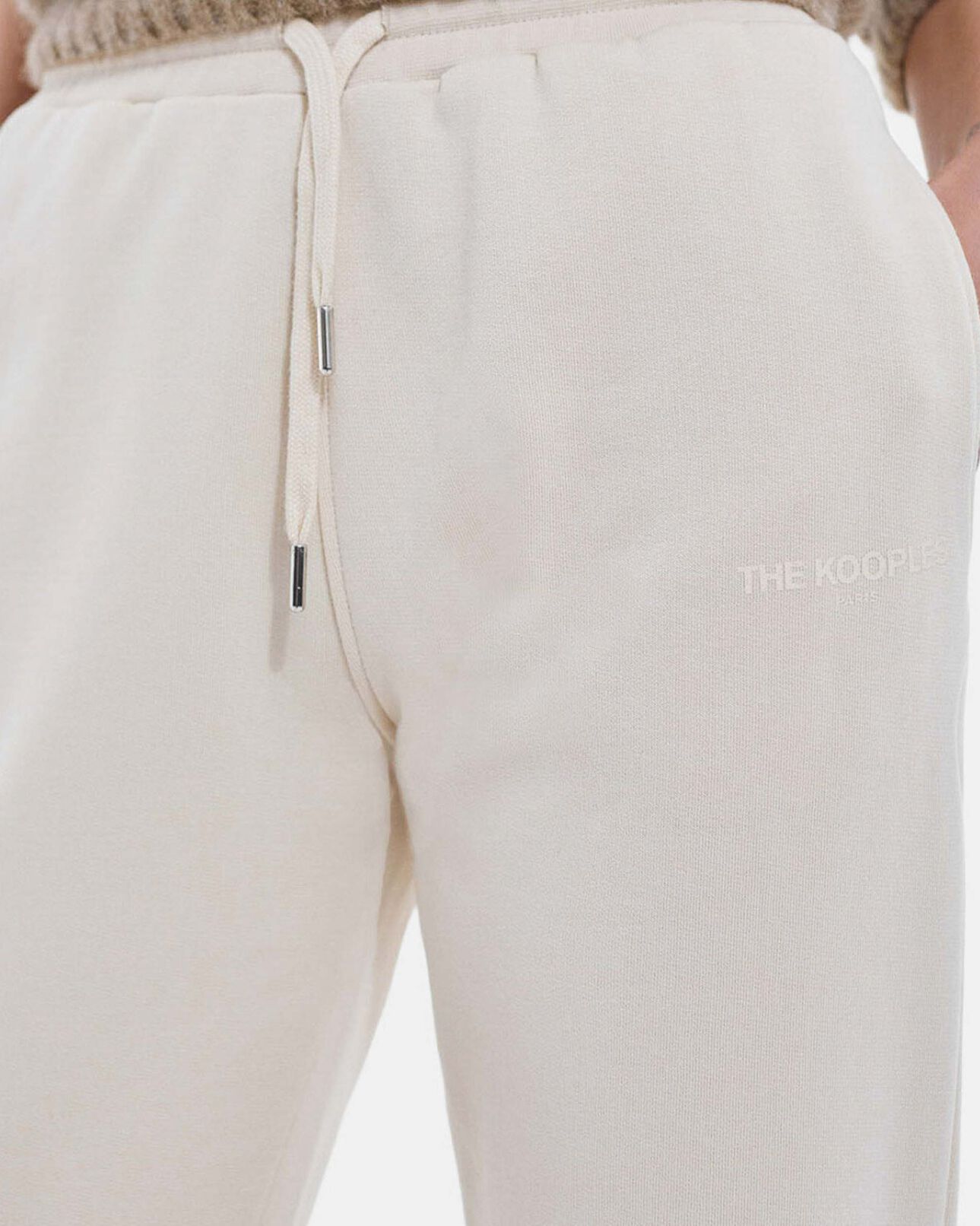 The Kooples WOMEN ECRU straight-cut ecru joggers