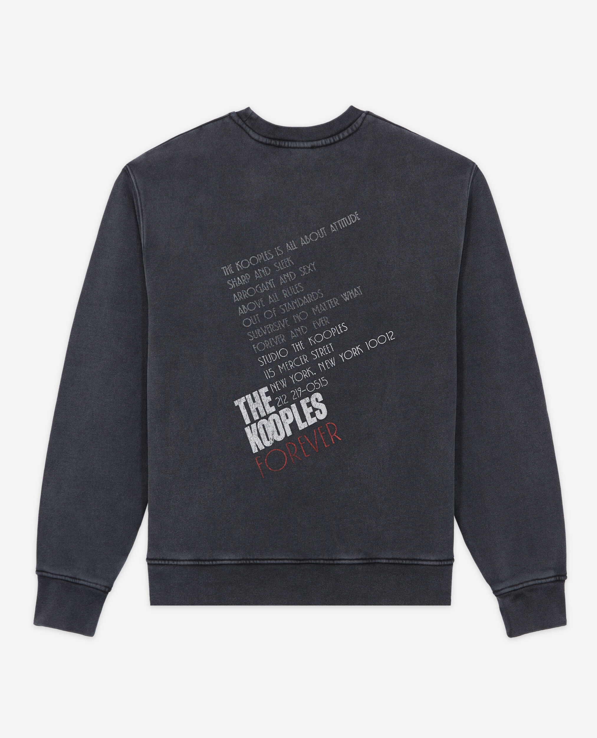 Sweatshirt sérigraphié tigre noir, BLACK WASHED, hi-res image number null