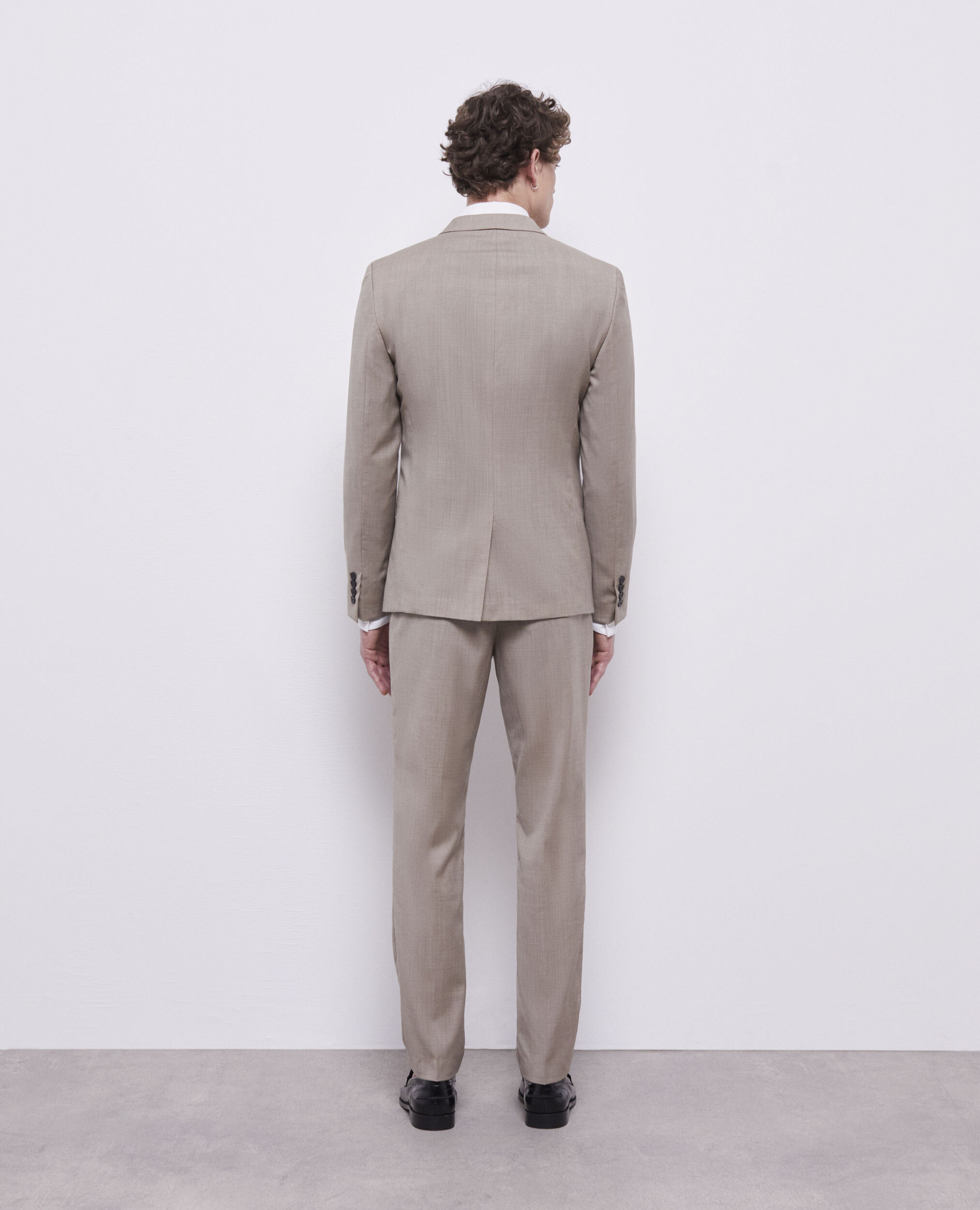 Beige wool suit jacket, BEIGE MELANGE, hi-res image number null