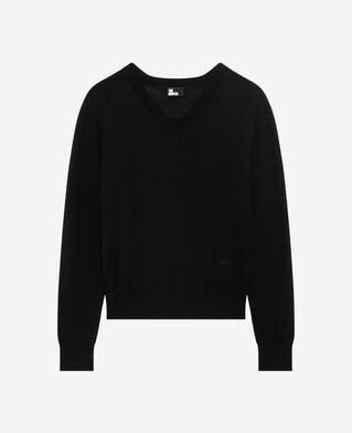 The Kooples WOMEN BLACK black merino wool v-neck sweater