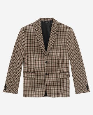 The Kooples HERREN FAUVE braun-schwarze hahnentrittjacke